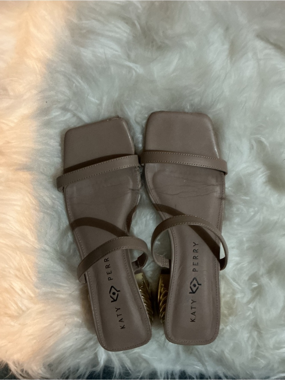 Katy Perry Collections Nude Sculptural Heel Sandals - Taupe/Nude - Picture 3 of 5